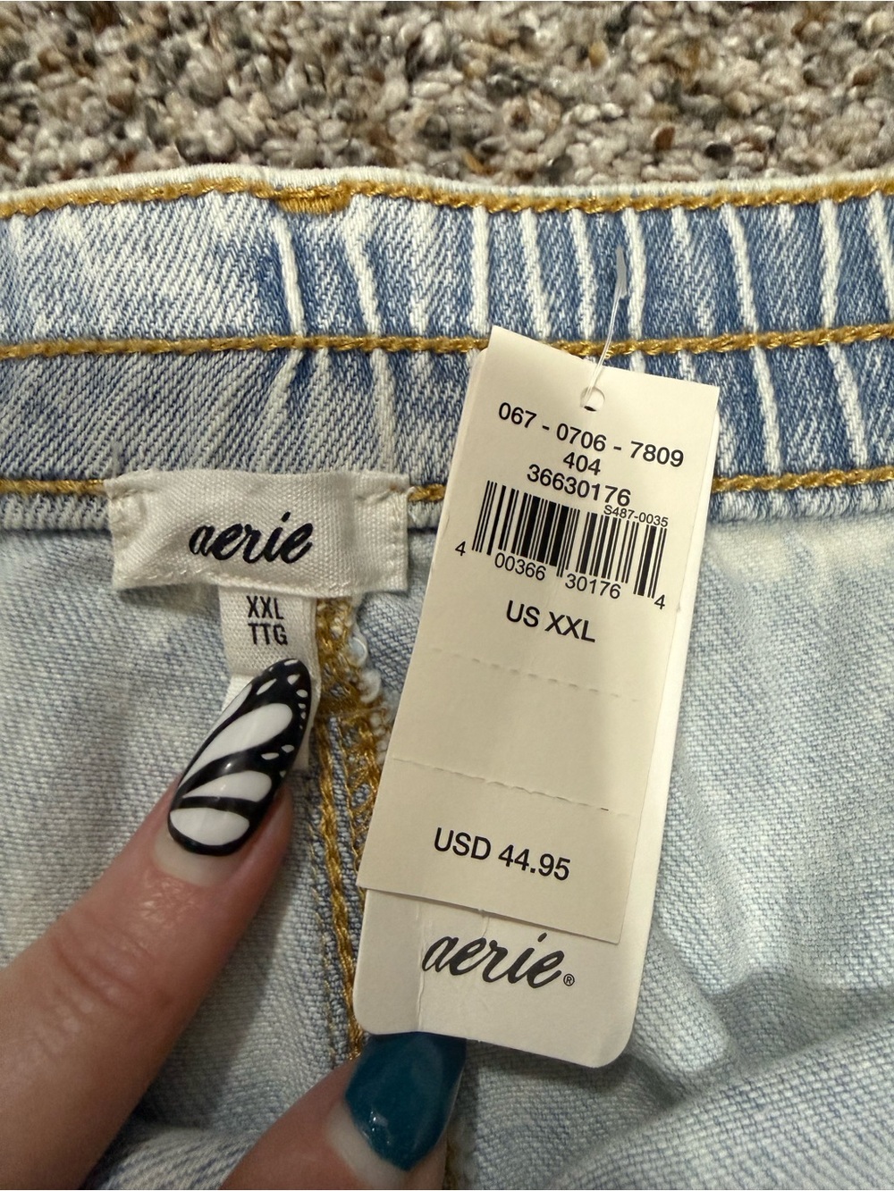 Aerie Women's Light Wash Denim Shorts - XXL